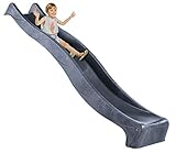 Demmelhuber Rutsche WATERSLIDE 2,90 m mit Wasseranschluss für Spielturm Wellenrutsche Gartenrutsche Kinderrutsche Anbaurutsche Wasserrutsche (Anthrazit)