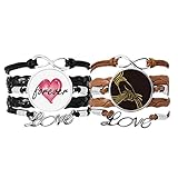 DIYthinker Culture Religion Handschal Muster Armband Handschlaufe Leder Seil Forever Love Armband Doppelset