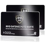 DEKRA & EMV geprüfte 360° RFID Blocker Karte 2 STK: NFC Blocker Karte statt EC Karten Schutzhülle & Card Sleeves, Schutzkarte für Geldbörse, Geldbörsen, Ausweis- & Kartenhüllen & Kreditkarte Amazon