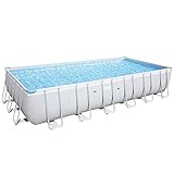 Bestway Power Steel Frame-Pool, 732 x 366 x 132 cm, rechteckig, grau, 30.045 Liter, ohne Pumpe und Zubehör, Ersatzteil, Ersatzpool