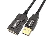 Amazon Basics 7GV4 USB 2.0 A-Stecker auf A-Buchse Verlängerungskabel (1 m), Schwarz