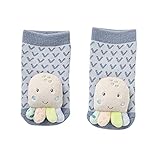 Fehn 054361 Rasselsocken Oktopus – Flauschige Babysocken mit Oktopussen und Rassel – Fördern Motorik & Sinne – Für Babys zwischen 0 und 12 Monaten – Größe: 12 cm