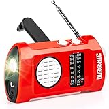 Duronic Ecohand Dynamo Radio AM/FM, wiederaufladbar – Kurbelradio - mit integrierter LED Taschenlampe, Handkurbel/Outdoor/Camping/Wandern