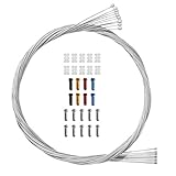 10 x Fahrrad Universal Schaltzug mit 10 x Endhülsen Endkappen aus Stahl Schaltseil Set für Fahrrad Rennrad 1.2mm 2.05m