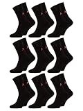 9 Paar ChiliLifestyle Socks Thermosocken uni schwarz warme Wintersocken Skisocken dicke Socken Wollsocken Kuschelsocken Damen und Herren nachhaltig produziert, Größe:39/42, Farben:schwarz