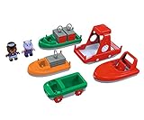 AquaPlay - BoatSet - Zubehör für AquaPlay Wasserbahnen oder für die Badewanne, 4 Booten, 1 Amphi-Lorry und BO und Wilma, für Kinder ab 3 Jahren 8700000272 Bunt