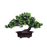 künstliche Bonsai Künstliche Bonsai-Baum Pflanzen Dekoration Kunstpflanze Pflanze,Japanischer Feng Shui Pinien,Feng Shui Lucky Deko,Kunstbaum,Höhe ca. 20 cm,GrüN