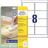 AVERY Zweckform L4745REV-25 Universal Etiketten (200 plus 40 Klebeetiketten extra, 96x63,5mm auf A4, wieder rückstandsfrei ablösbar/abziehbar, bedruckbar, selbstklebende Aufkleber) 30 Blatt, weiß