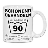 wowshirt Tasse Schonend Behandeln Das Gute Stück Ist 90 Geschenk zum 90. Geburtstag 90 Jahre, Farbe:White - White