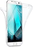 moex Double Case für Samsung Galaxy S7 Edge Hülle Silikon Transparent, 360 Grad Full Body Rundum-Schutz, Komplett Schutzhülle beidseitig, Handyhülle vorne und hinten - Klar