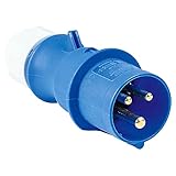 as - Schwabe Camping CEE-Stecker Caravan, 230V/32A Outdoor Stecker mit Schraubanschlüssen, Kompatibel für Wohnwagen und Wohnmobile, Ideal für den Außenbereich, IP44, Made in Germany, Blau I 60590