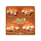 Lindt Schokolade Weihnachts-Knusper Selection Mix | 210 g | 2er Pack | Vier weihnachtliche Sorten: Haselnüsse, Mandeln, gebrannte Mandeln und Caramel-Crisp | Schokoladen-Geschenk zu Weihnachten