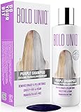 Silbershampoo - Anti-Gelbstich Purple Shampoo für blonde, blondierte, gesträhnte und graue Haar - No Yellow von für Silber- Aschblond-Tönung - ohne Sulfat & Paraben - Bold Uniq