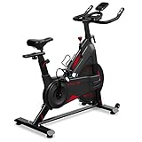 Dripex Speedbike Indoor Cycle mit Magnetwiderstand, Stufenlose Widerstandseinstellung, Größenverstellbar, Leise Riemenantrieb, LCD Monitor, Pulse Sensor, max. Benutzergewicht 120 kg