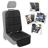 SNAWOWO Autositzschoner Kindersitz Autositzauflage Kindersitzunterlage rutschfeste Unterlage ISOFIX passende Autositzschoner wasserdicht 600D PVC Leder Schutzunterlage für Universale Autos