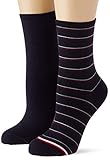 Tommy Hilfiger Damen Preppy Women's Short Socks (2 pack) Socks, Navy, 39-42 EU