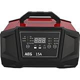 AEG 158009 Werkstatt-Ladegerät WM Ampere für 6 und 12 Volt Batterien, mit Autostart-Funktion, CE, IP 20, 15 A