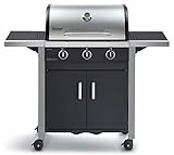 Enders® Gasgrill CHICAGO 3, 3-Brenner, Edelstahl-Deckel doppelwandig mit Grill-Thermometer, Grillwagen mit Räder, #89376