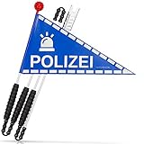 KARL DRAIS ® - Fahrradwimpel für Kinder - Polizei Design für Jungen und Mädchen – Kinderfahrrad, Pukky, Fahrradzubehör – Fahrradfahne, Wimpel – ideale Geschenkidee