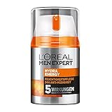 L'Oréal Men Expert Gesichtspflege gegen müde Haut für Männer, Belebende Feuchtigkeitscreme Vitamin C, Hydra Energy Feuchtigkeitspflege 24H Anti-Müdigkeit, 1 x 50 ml