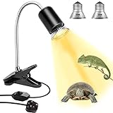 Schildkröten-Wärmelampe Sonnenlampe E27 UVA/UVB Reptilienlampe Sondenleuchte mit Halterung Wärmestrahler Reptilienlicht Aquarium Heizlicht für Reptilien Amphibien Eidechsen Schildkröten 50W+50W