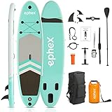 ephex Stand Up Paddling Board, Standup Paddle, aufblasbar Paddle Board, SUP Board mit D-Ringen für Kajak Sitz, Premium Sup Board Zubehör & Rucksack, Leash, Paddel, wasserdichte Tasche und Handpumpe