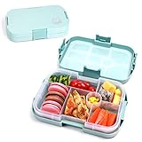 Brotdose kinder mit fächern,Bento box brotdose mit 6 Unterteilungen und 1 Silikondichtung Halten Essen Frisch,Vesperdose fächer kinder für Mikrowellen und Spülmaschinen,für Schule und Picknick