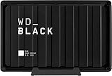 WD_BLACK D10 Game Drive externe Festplatte 8 TB (Übertragungsgeschwindigkeit bis zu 250 MB/s, 7200 U/min und aktive Kühlung, USB Typ-A zum Laden von Gaming-Ausrüstung) Schwarz