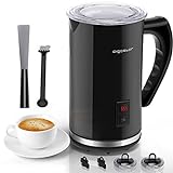 Aigostar Milchaufschäumer Elektrisch 500W 240ml, Milchschäumer für heißer & kalter Milchschaum mit 3 Modi Milch Frother für Cappuccino, Latte, Mokka, Macchiato, heiße Schokolade, Geräuschloser Betrieb