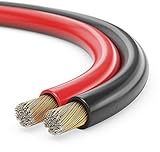 sonero® 50 Meter 2x2,50mm² CCA Lautsprecherkabel / Boxenkabel, Farbe: rot/schwarz