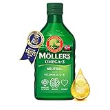 Möller's Omega 3 Lebertran | Omega 3 Nahrungsergänzung mit EPA, DHA, Vit A, D und E | Hochreiner natürlicher Lebertran | 165 Jahre alte Marke | Superior Taste Award | Neutraler Geschmack | 250 ML