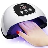 LKE UV Lampe für Gelnägel,72 W Led UV Nagellampe mit 3 Timern und verbesserter USB-Aufladung,LCD-Display,IR-Sensor,abnehmbarer Basis,tragbare UV Nageltrockner für gelnägel,UV Lampe (Elegantes Weiß)