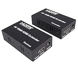 PremiumCord 4K HDMI Extender auf 100m über EIN Cat5e/Cat6 Kabel, Metallgehäuse, LED Status, Kompatibel mit Video 4K UHD, Full HD 1080p 60Hz, HDCP, schwarz