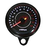 Motorrad Drehzahlmesser 0-13000 U / min LED Hintergrundbeleuchtung Elektronische Drehzahlmesser Manometer für DC 12 V Motorrad