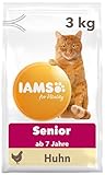 IAMS for Vitality Senior Katzenfutter trocken - Trockenfutter für ältere Katzen ab 7 Jahren mit frischem Huhn, 3 kg