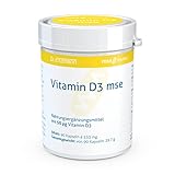 Vitamin D3 rein vegan & hochdosiert, 90 Kapseln (1 Kps/ 2 Tage) 6 Monate, Made in Germany