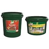 Knorr Delikatess Sauce zu Braten (Gravy) (ideal pur als Bratensoße, Soßenbinder und zum Verfeinern von Bratensaucen), 1 x 10 kg & Gemüse Kraftbouillon Gemüsebrühe mit Suppengrün, vegan (1 x 5 kg)