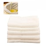 STCRERAG 5 PCS Leinentücher Polyester-Baumwolle Filter Cloth Saft Filtertuch Küche Passiertuch, Wiederverwendbar Verschleißfest Dampftuch Käsetuch Weiß leinentuch für Milch Sojamilch Wein (50*50cm)