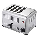 Toaster Aus Gebürstetem Edelstahl, 4-scheiben-toaster, 5 Farbeinstellungen, Mit Auftauen/aufwärmen/abbrechen, Extra Breite Schlitze Und Herausnehmbares Krümelfach, Ideal Für Die Küche