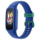 BIGGERFIVE Vigor 2 L Fitness Tracker Uhr Kinder, Fitnessuhr mit Schrittzähler, Pulsuhr, Aktivitätstracker, Kalorienzähler und Schlafmonitor, IP68 Wasserdicht Kinderuhr für Junge Mädchen, Blau