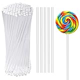 Vesaneae 100 Stücke Sticks für Cake Pop, Acrylstäbchen für Lutscher, 100*3 mm Stiele für Cake Pops, Rührstab für Cake-Pops, Stems für Cake Lollipop, Sticks Wiederverwendbar für Kuchen Pop