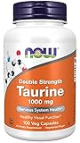 Now Foods, Taurine, Doppelte Stärke, 1.000 mg, 100 vegane Kapseln, Laborgeprüft, Aminosäure, Glutenfrei, Sojafrei, Vegetarisch