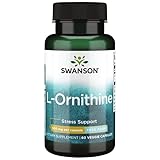 Swanson L-Ornithine (L-Ornithin-Hydrochlorid), 500mg, 60 vegane Kapseln, hochdosiert, Laborgeprüft, Vegetarisch, Sojafrei, Glutenfrei, Ohne Gentechnik