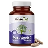 Eisen Kapseln 180 Stück | Eisen aus Curryblatt-Extrakt | Vitamin C aus der Hagebutte | 100% vegan | vom Achterhof