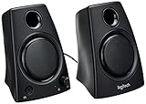 Logitech Z130 PC-Lautsprecher, Stereo Sound, 2 Lautsprecher, 10 Watt Spitzenleistung, 3,5 mm Eingang, Klarer Sound, Regler am rechten Lautsprecher, EU Stecker, PC/TV/Handy/Tablet - Schwarz