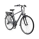 TELEFUNKEN E-Bike Herren Elektrofahrrad Alu 28 Zoll mit 21-Gang Shimano Kettenschaltung, Pedelec Trekkingrad mit Hinterrad-Motor 250W 10,4Ah, 36V Akku, XT481 Expedition