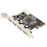 Zunate PCIE-zu-USB-Erweiterungskarte, 4-Port-SATA-Controller-Erweiterungskarten mit 480 Mp/s Übertragungsrate, PCI-E-zu-USB-2.0-Adapter, Kompatibel mit 4X 8X 16X