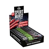 Grillido Sportwurst Rind & Kräuter 25er Pack | Die Beef Jerky Alternative mit wenig Zucker | 39% Eiweiß und nur 2,96g Fett pro Wurst