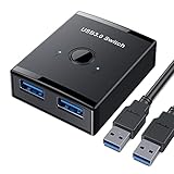 FORU USB 3.0 Switch Selector, Bidirektionaler USB-Switch 2 in 1 Out / 1 in 2 Out USB KVM Switcher