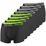 Fullluwaa Boxershorts Herren 8er Pack Unterhosen Männer Baumwolle Men Retroshorts Boxer Unterwäsche(Schwarz Type D, XL)